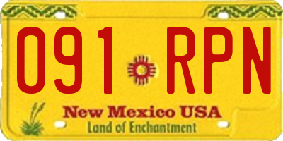 NM license plate 091RPN