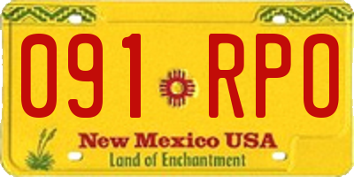 NM license plate 091RPO