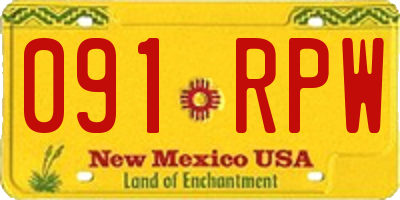 NM license plate 091RPW