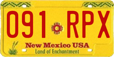 NM license plate 091RPX