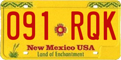 NM license plate 091RQK