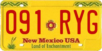 NM license plate 091RYG