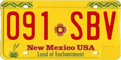 NM license plate 091SBV