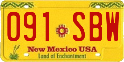 NM license plate 091SBW