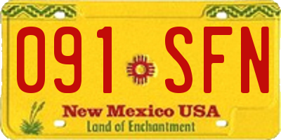 NM license plate 091SFN