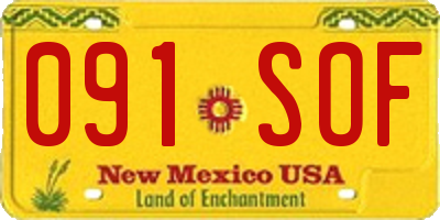 NM license plate 091SOF