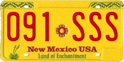 NM license plate 091SSS