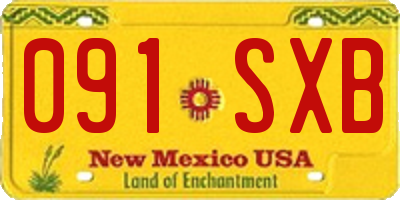 NM license plate 091SXB