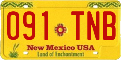 NM license plate 091TNB