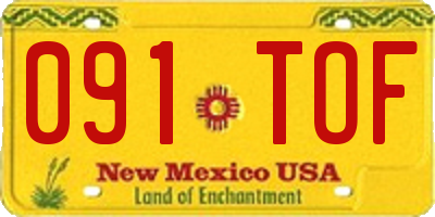 NM license plate 091TOF