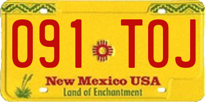 NM license plate 091TOJ