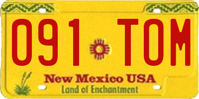 NM license plate 091TOM