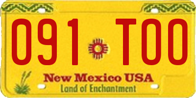 NM license plate 091TOO