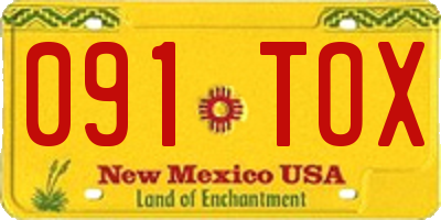 NM license plate 091TOX