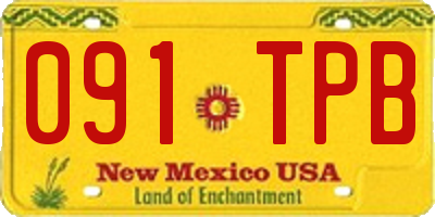 NM license plate 091TPB