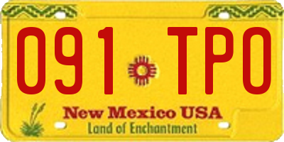 NM license plate 091TPO