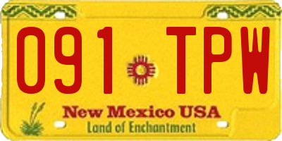 NM license plate 091TPW