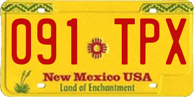 NM license plate 091TPX