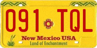 NM license plate 091TQL