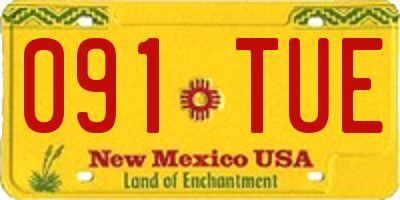 NM license plate 091TUE