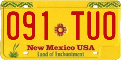 NM license plate 091TUO