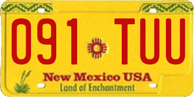 NM license plate 091TUU