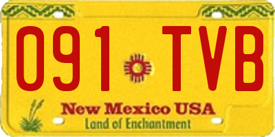 NM license plate 091TVB