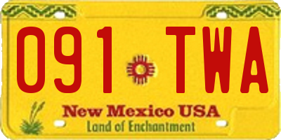 NM license plate 091TWA