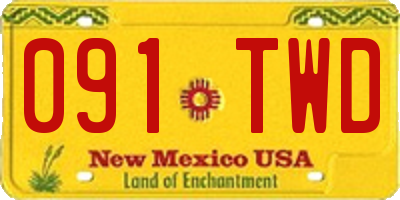 NM license plate 091TWD