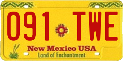 NM license plate 091TWE