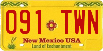 NM license plate 091TWN