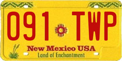 NM license plate 091TWP