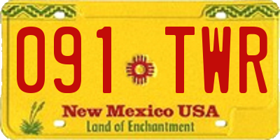 NM license plate 091TWR