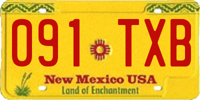 NM license plate 091TXB