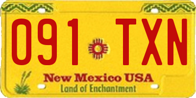 NM license plate 091TXN