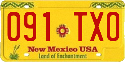 NM license plate 091TXO