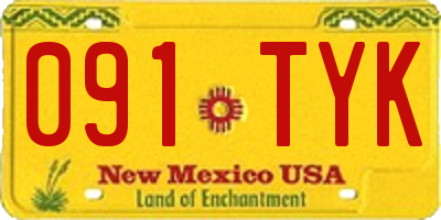 NM license plate 091TYK