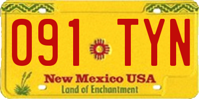 NM license plate 091TYN