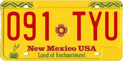 NM license plate 091TYU