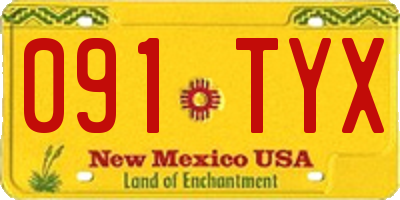 NM license plate 091TYX