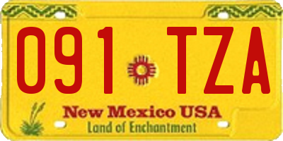 NM license plate 091TZA