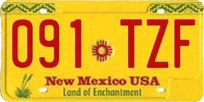NM license plate 091TZF