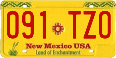 NM license plate 091TZO