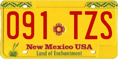 NM license plate 091TZS