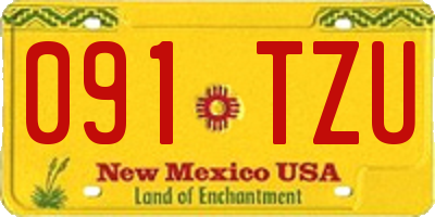 NM license plate 091TZU