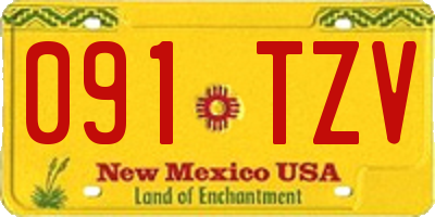 NM license plate 091TZV