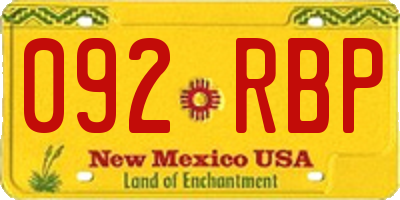 NM license plate 092RBP