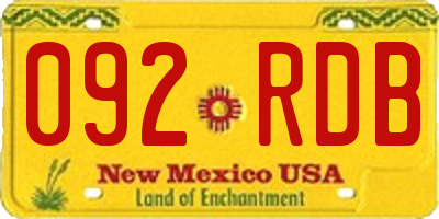 NM license plate 092RDB