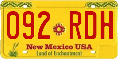 NM license plate 092RDH