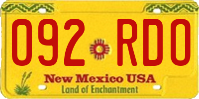 NM license plate 092RDO